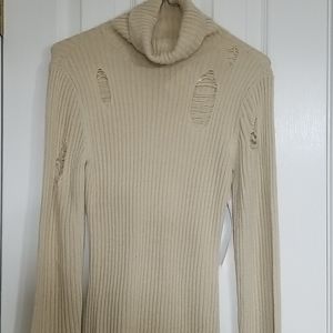 Distressed sweater dress